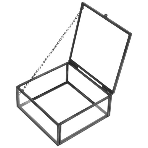 Lidded glass jewelry case - lidded,