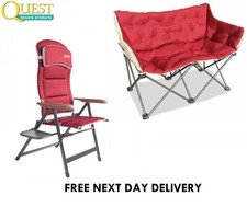 Quest Leisure Bordeaux Pro Chair Camping Caravan Motorhome Garden Sofa Snug Red