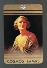 AD13 Swap Playing Cards 1 VINT DECO COSMOS  LAMPS  ADVT SERENE LADY DELUXE
