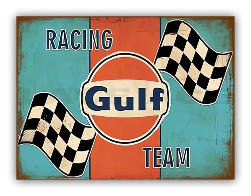 Vintage style gulf racing team - style,