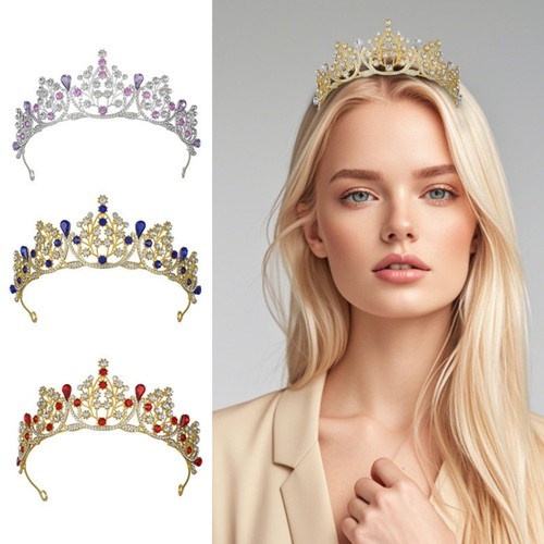Crystal crown hair accessories - crystal,