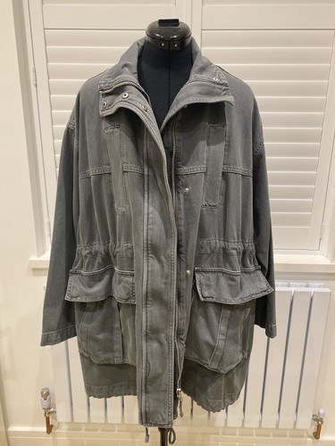 Bnwt zara oversize grey parka - zara,