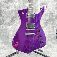 IBZ Iceman Paul Stanley Style Purple Broken Mirror Electric Guitard HH Pickups