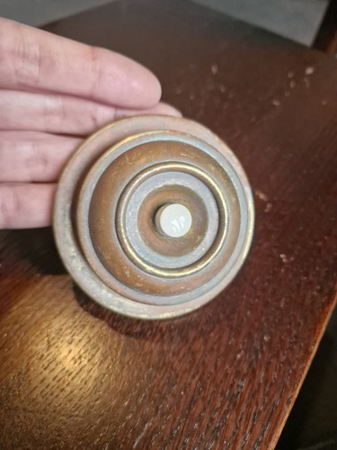 Antique brass door bell - door,