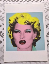 BANKSY - ORIGINAL KATE MOSS CRUDE OILS SHOW POSTCARD - 2005 RARE STREET ART 