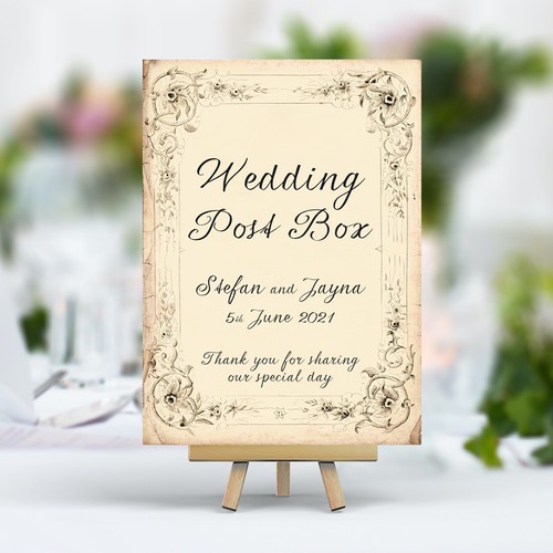 Wedding post box - wedding, sign