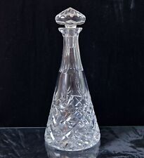 Vintage Fine Royal Brierley Clear Crystal Cut Glass Conical Decanter 29cm