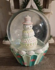 TkMaxx Homesense Snowglobe Cupcake Snowman ornament christmas New 