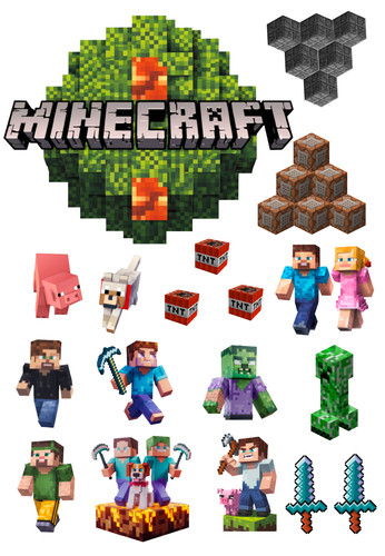 Minecraft cake cupcake ediable - cake/cupcake,