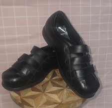 Cosyfeet Alison Black Extra Wide Leather Shoes Size 7  + Strap Extension