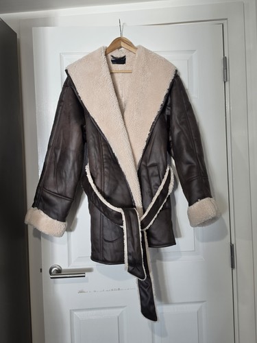 Aviator faux shearling belted - faux,