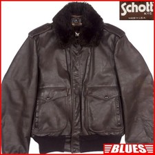 Made in America Schott Men s L Leather Flight Jacket G 1 Shot 184SM Brown 40