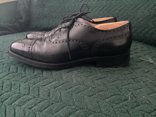 Mens black semi brogue - mens,