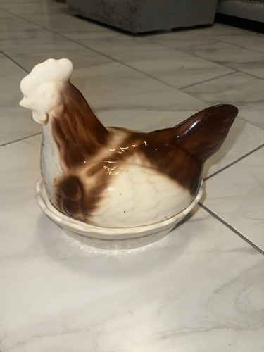 Vintage ceramic brownretro - brownretro, hen