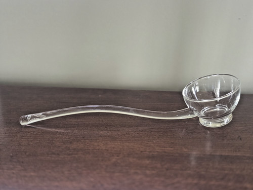Vintage hand blown clear glass - hand,