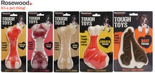 ROSEWOOD TOUGH TOYS TASTY NYLON DOG CHEW TOY BONE CHICKEN LEG DOG WOOD BACON