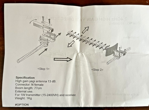 4ghz yagi antenna 13db - 2.4ghz,