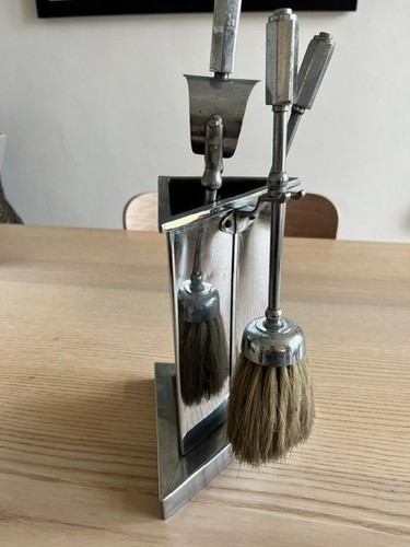 Art deco style chrome fireside - art,