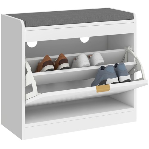 Homcom shoe bench with flip - homcom, 1
