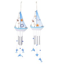  2 Pcs Mediterranean Style Wall Decor Outdoor Decorative Wind Chimes