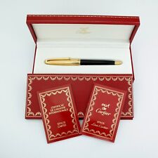 Vintage Louis Cartier Dandy Black Lacquer / Gold Ballpoint Pen