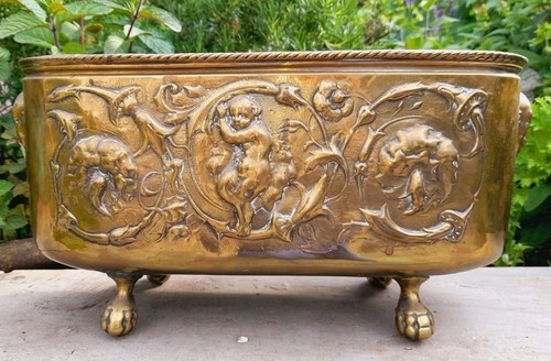 Large vintage brass - vintage, planter