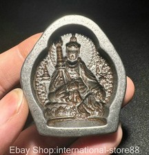 2'' Old Tibetan Buddhism meteoritic iron Guru Padmasambhava Rinpoche statue