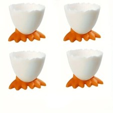 4 x Egg Cup Set Breakfast Boiled Eggs Novelty Chicken Holder Kitchen Home Food