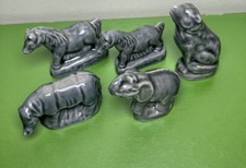 Lot of 5 Wade Whimsies Figurines England Red Rose Tea, vintage Horse Rhino