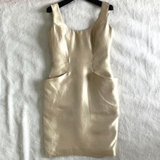Christian Dior Galliano Era 2007 Silk Sleeveless Tank Dress Gold Size 36