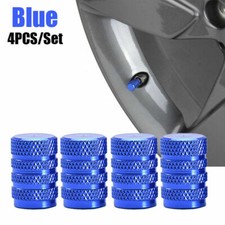 Blue Car Wheel Tyre Valve Stems Air Dust Cover Screw Cap Aluminium Accessories