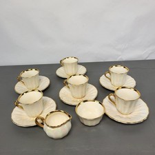Vintage Coffee Set By WADE Pearl Lustre 6 x Teacups &Saucers Milk Jug,Sugar Bowl