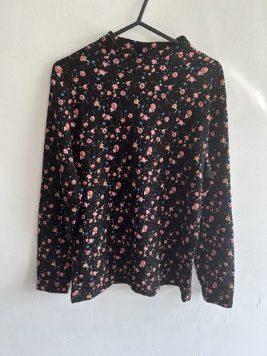 Peacocks black floral long