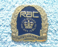 CLASSIC 2002 QUEEN'S GOLDEN JUBILEE RAC CAR BADGE~QE2 ROYAL AUTOMOBILE CLUB RARE