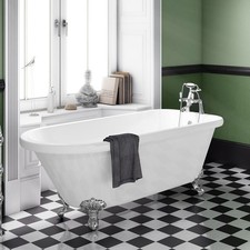 Freestanding Traditional Bath Single Ended 1480mm Small Claw Feet White 1500