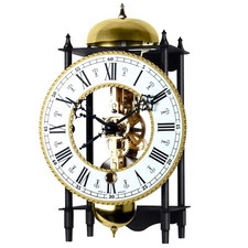 Acctim Alcester Mantel Clock Steampunk Mechanical Design Hourly Chime Black