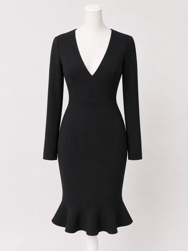 Lipsy london black plunge - london, neck