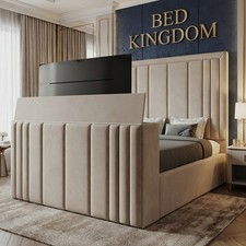 Panel Lined Upholstered TV Bed