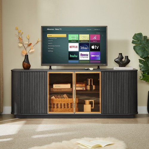W64 tempered glass wooden tv - tempered,