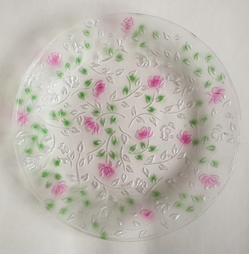 Vintage frosted glass floral - vintage,