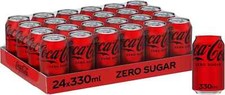 Coca Cola Zero Sugar 24 x 330ml Cans 330 ml (Pack of 24)