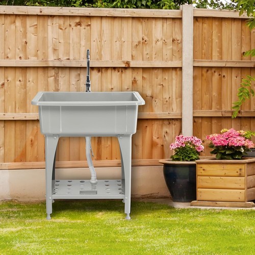 Plastic utility sink with - with, hot