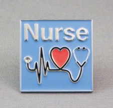 BLUE NURSE ENAMEL PIN BADGE -