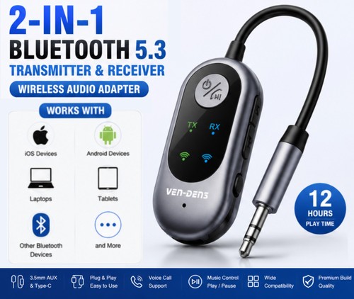 Wireless bluetooth 5 0 - 2-in-1, 5.0