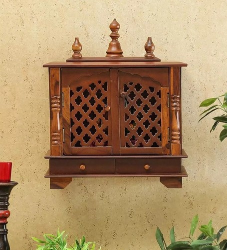 Wooden handcrafted home mandir - home,