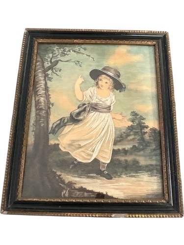 Vintage framed silk - vintage, painting