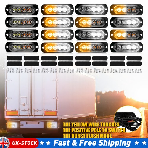 16x white amber led - white,