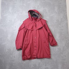 Jack Murphy Raincoat Women's Size 16 Red Hooded Waterproof Outdoor Snap Front