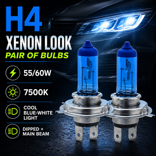 Pair 12v 55w 7500k xenon - 12v, h4