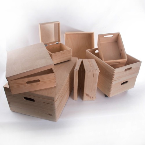 Large wooden storage boxes - large,